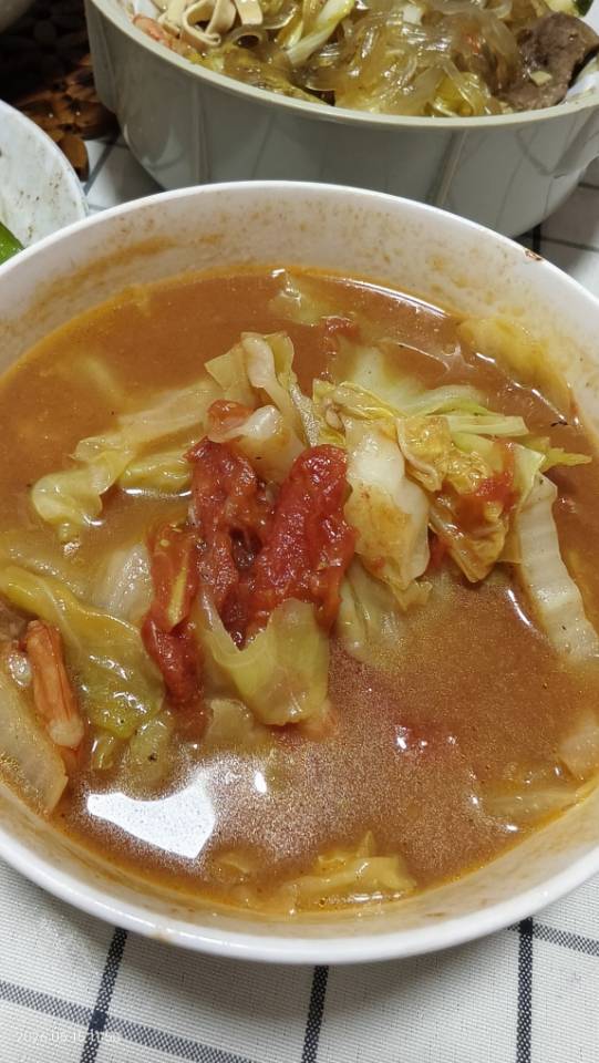 西红柿炒包菜
