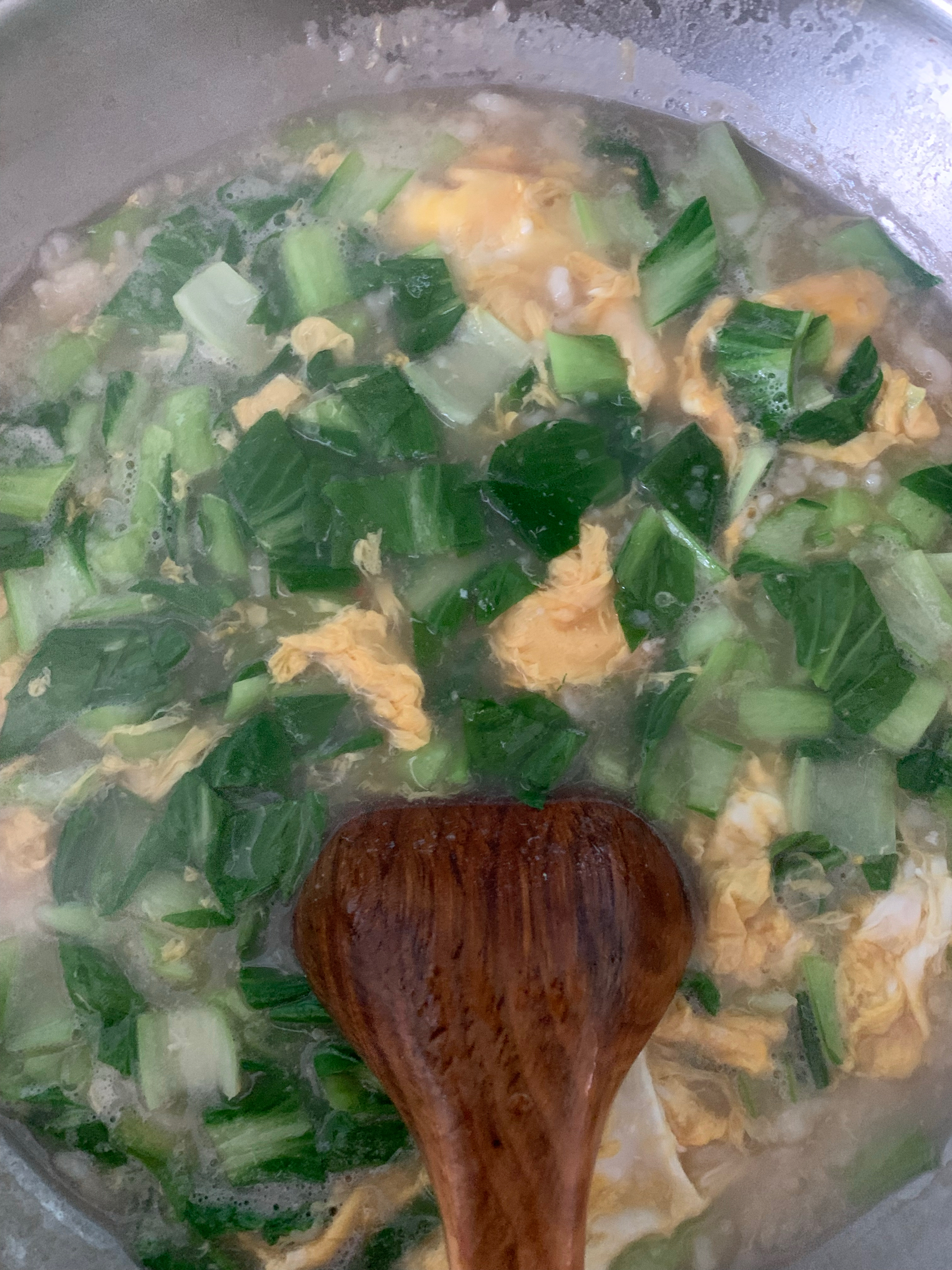 小油菜虾仁疙瘩汤