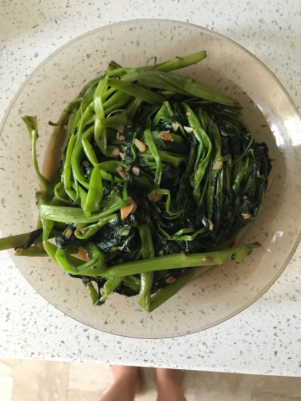 虾酱炒通心菜（虾酱吃法之四）
