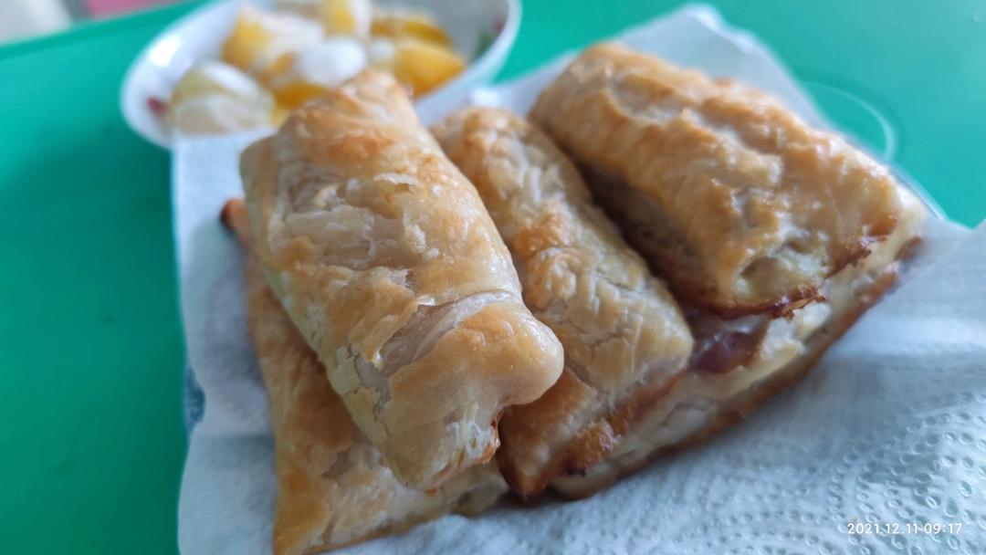 解锁手抓饼的新吃法：芝士培根卷