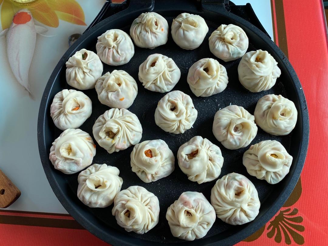 网红【水晶水煎包】一次就成功！