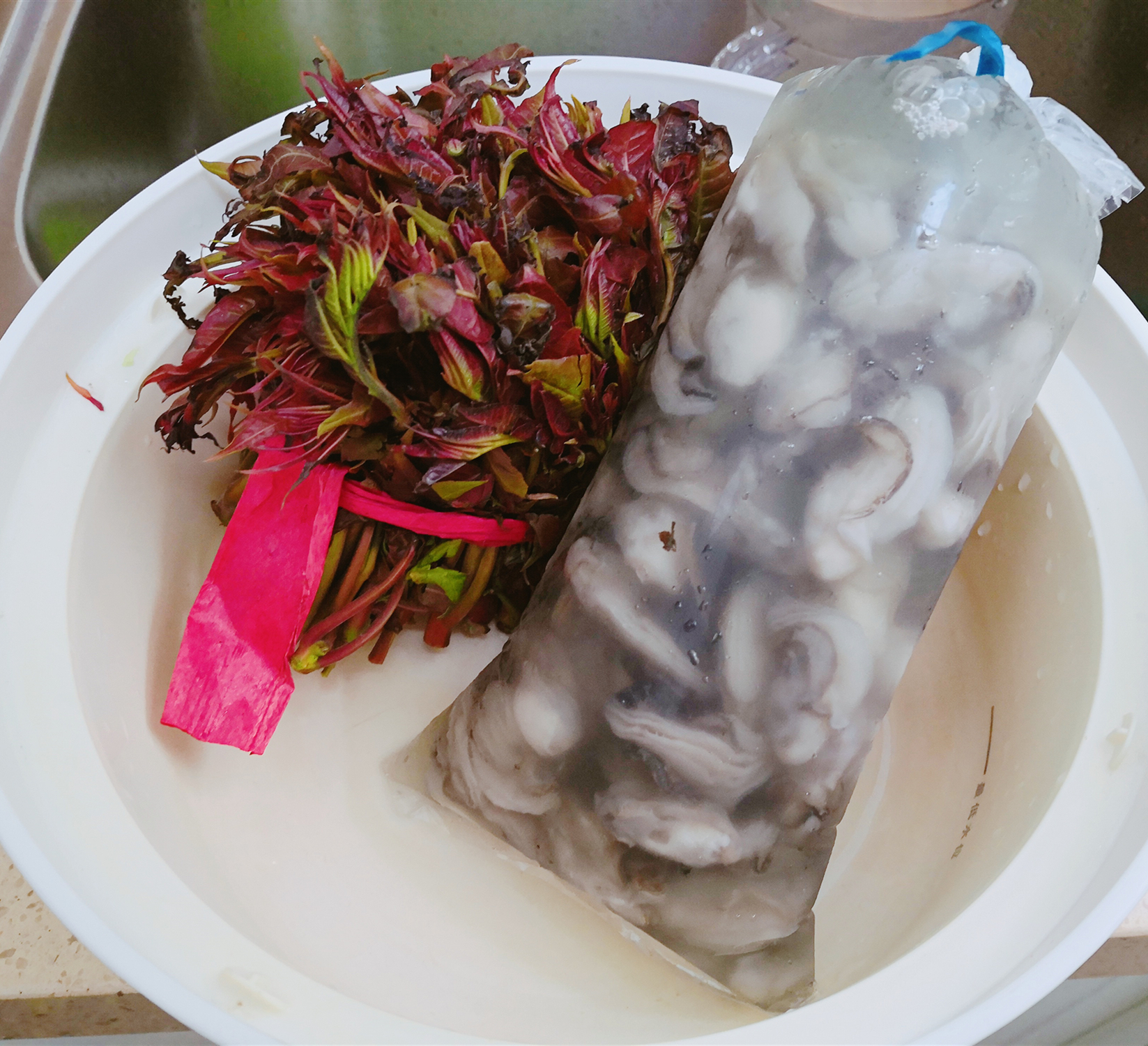 牡蛎香椿煎鸡蛋的做法 步骤1