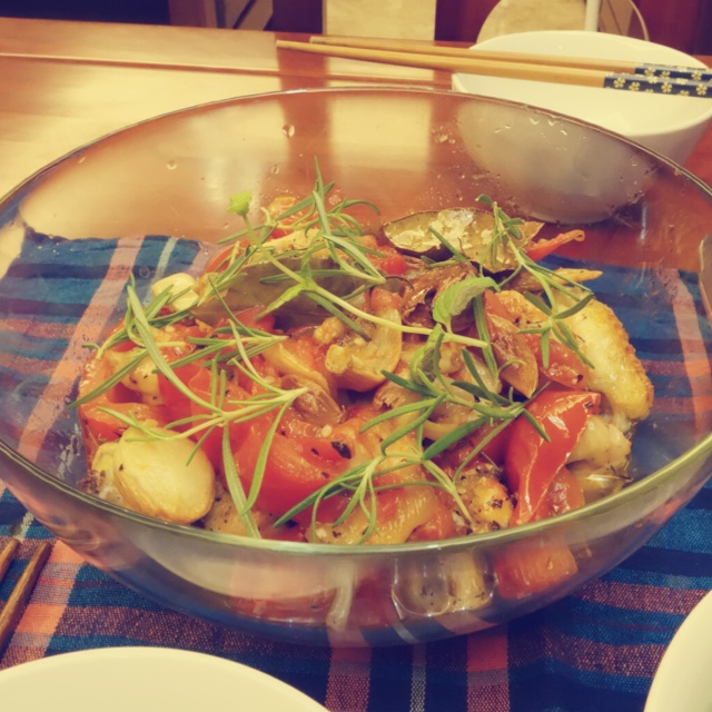 香蒜蕃茄烤鸡腿