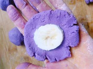 紫薯糯米饼（夹心黑芝麻核桃酱或香蕉）南瓜糯米饼的做法 步骤6