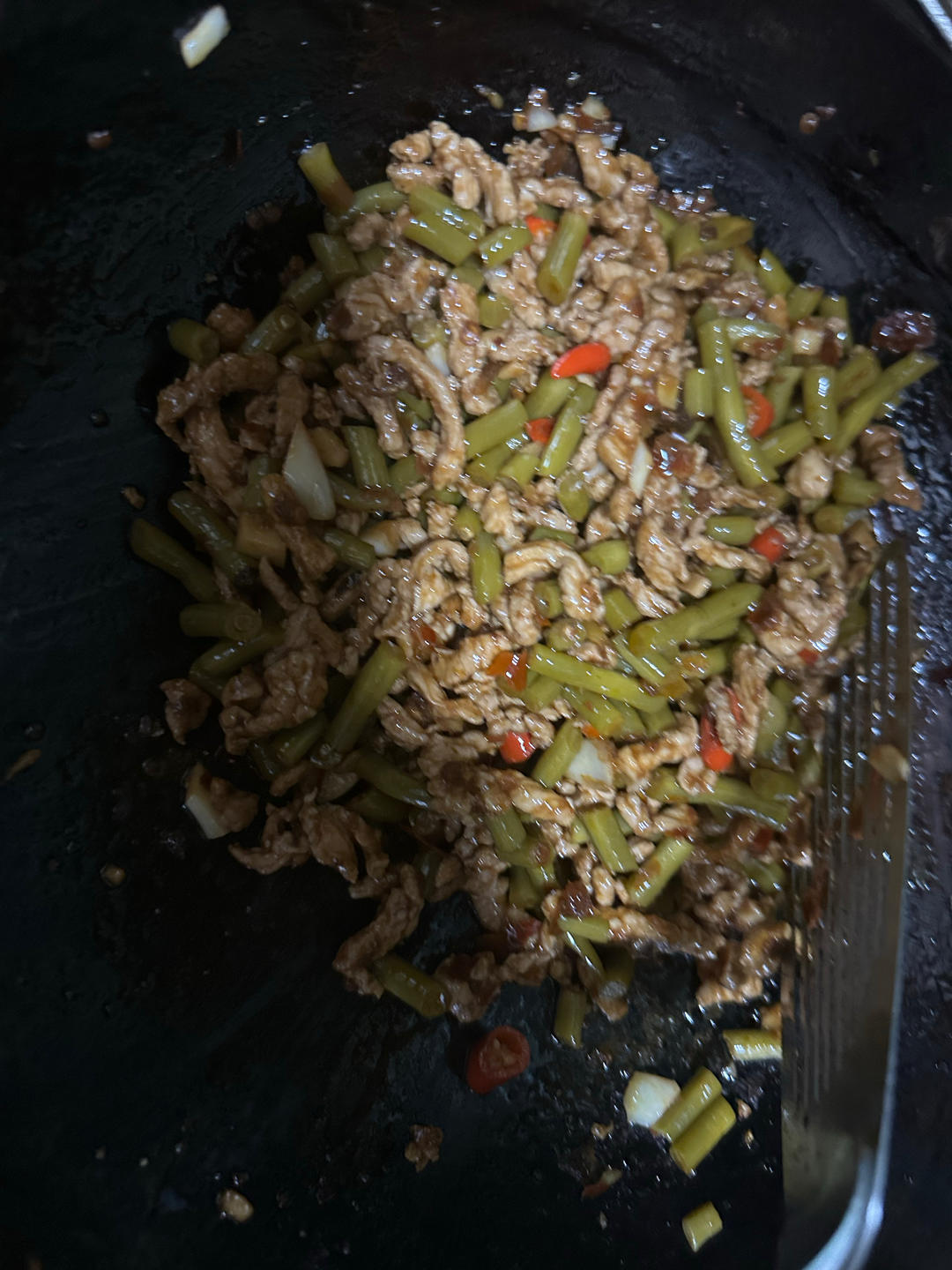 酸豆角肉末拌面