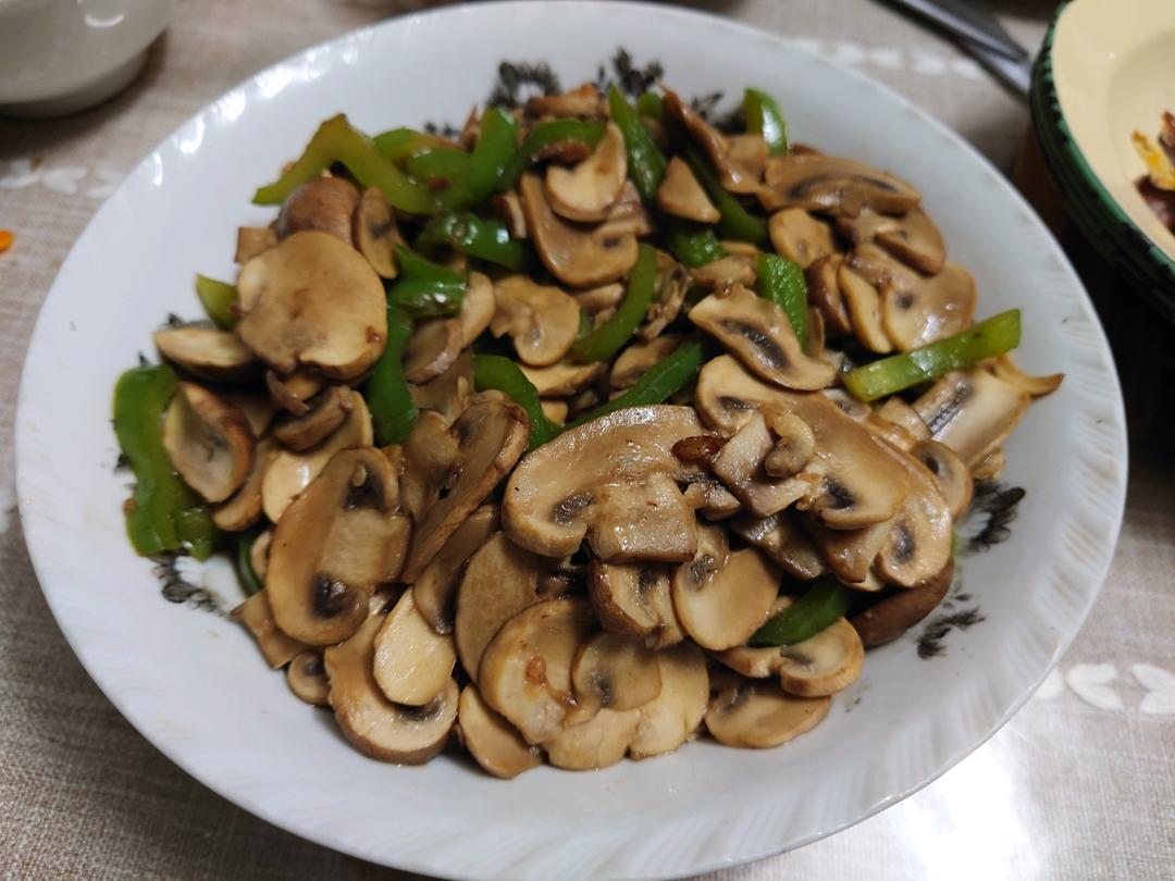 素炒鲜口蘑（白蘑菇），快手家常菜