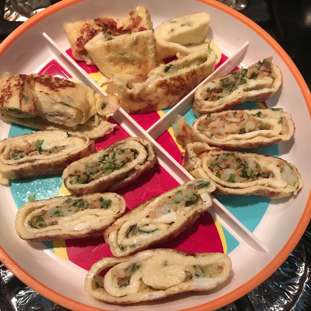 《婴幼儿辅食～001》虾仁鸡蛋卷