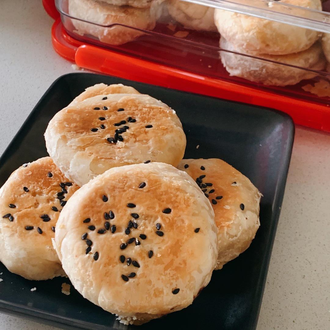 无需烤箱‼️酥掉渣的绿豆饼㊙️解锁三口味
