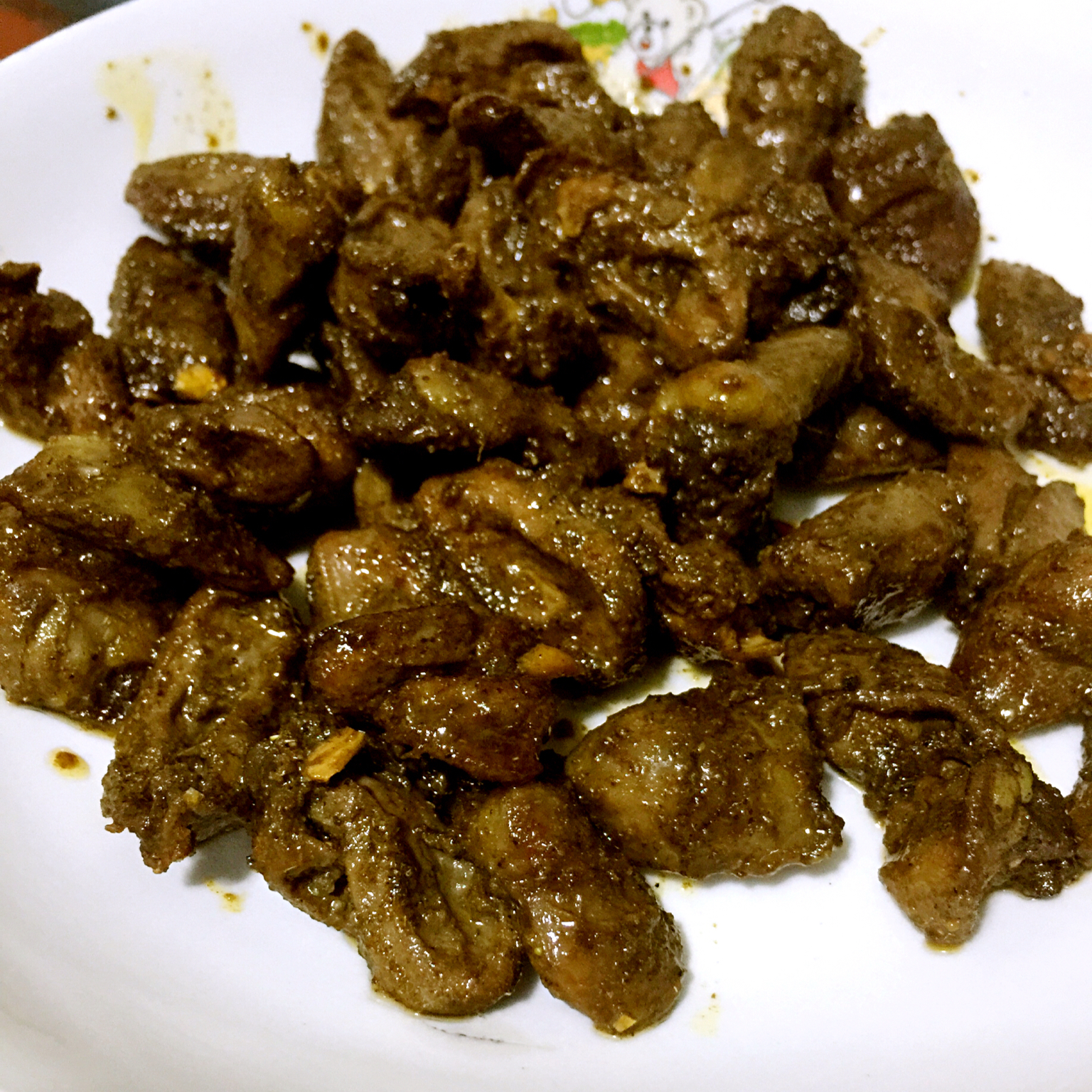孜然烤鸡心