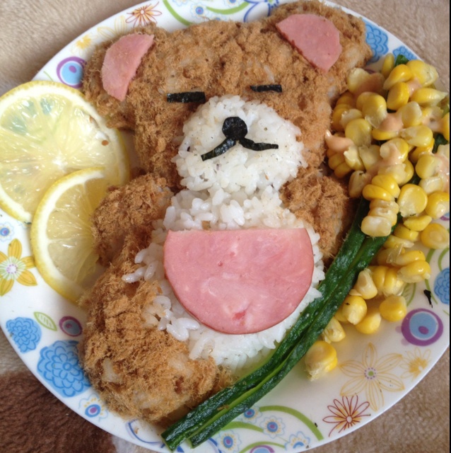 油条君yoto做的小熊爱心便当