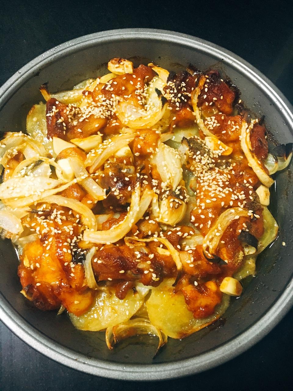 新奥尔良烤鸡腿土豆