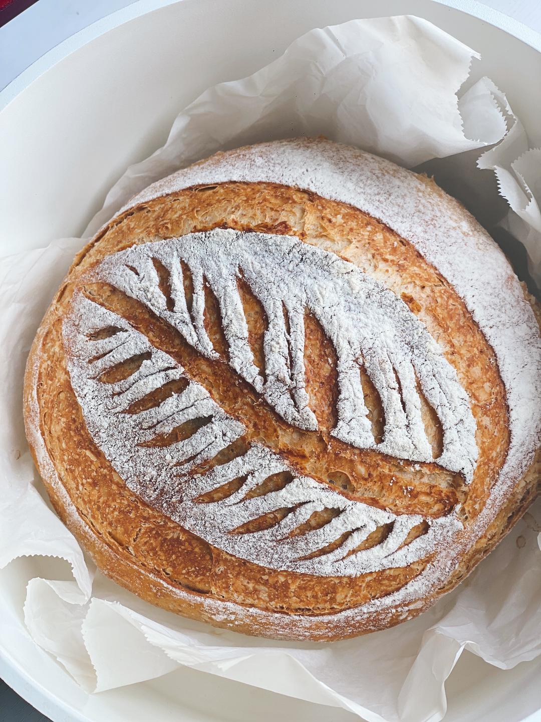 割欧包免手揉珐琅锅乡村面包全麦欧包纹理