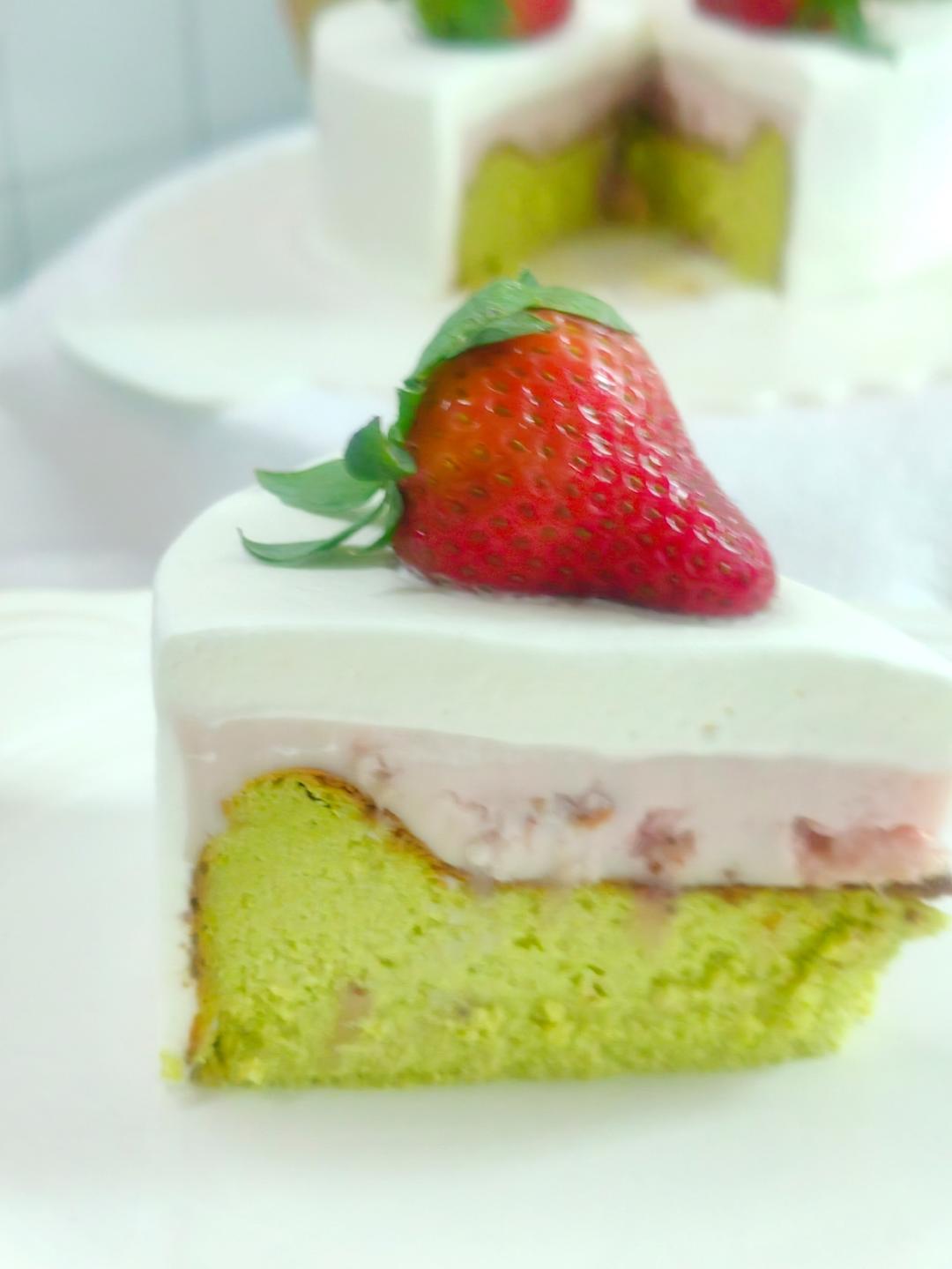 一眼沦陷的初恋甜品🍓草莓抹茶巴斯克蛋糕🍰附80s烤箱烘烤温度