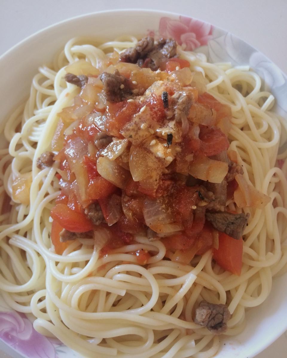 （完胜必胜客的）番茄肉酱意大利面～