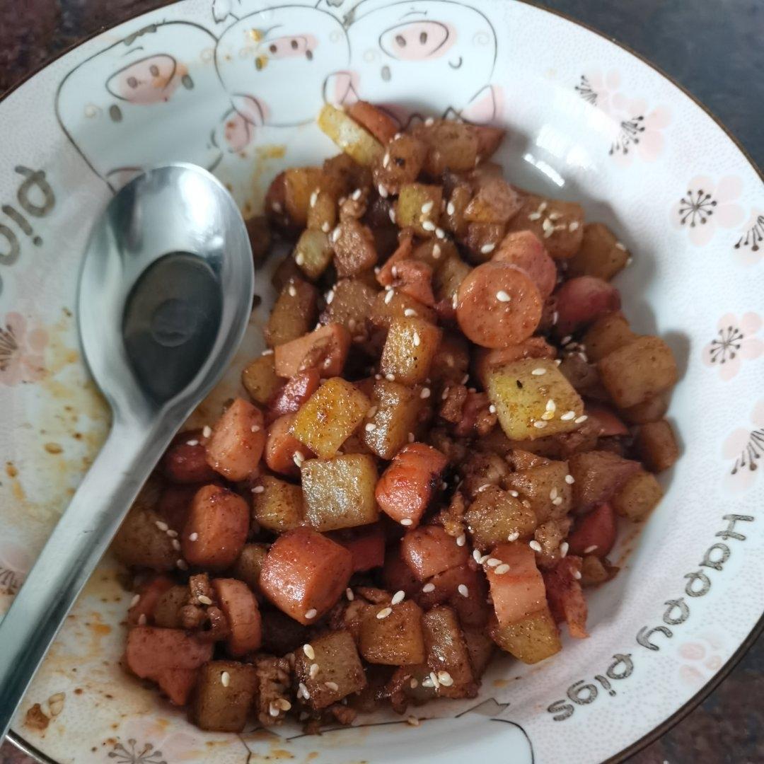 烧烤风味的土豆小香肠
