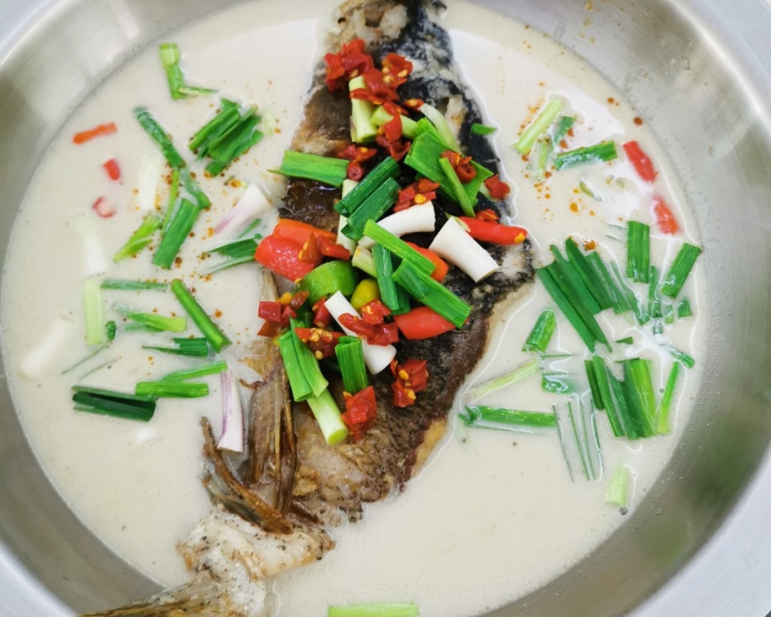 奶白色的汤~麻鲢鱼头火锅的做法