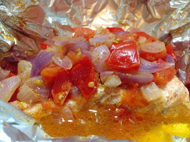 锡纸烤三文鱼  （Salmon Baked in Foil）