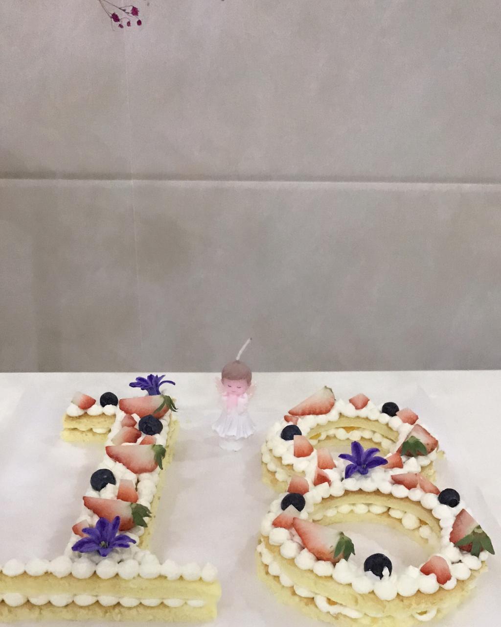 转角风景做的解读数字蛋糕