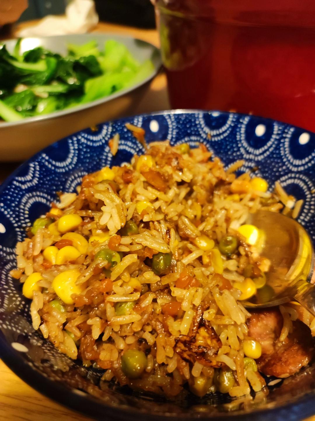 懒人必备～电饭煲腊肠焖饭