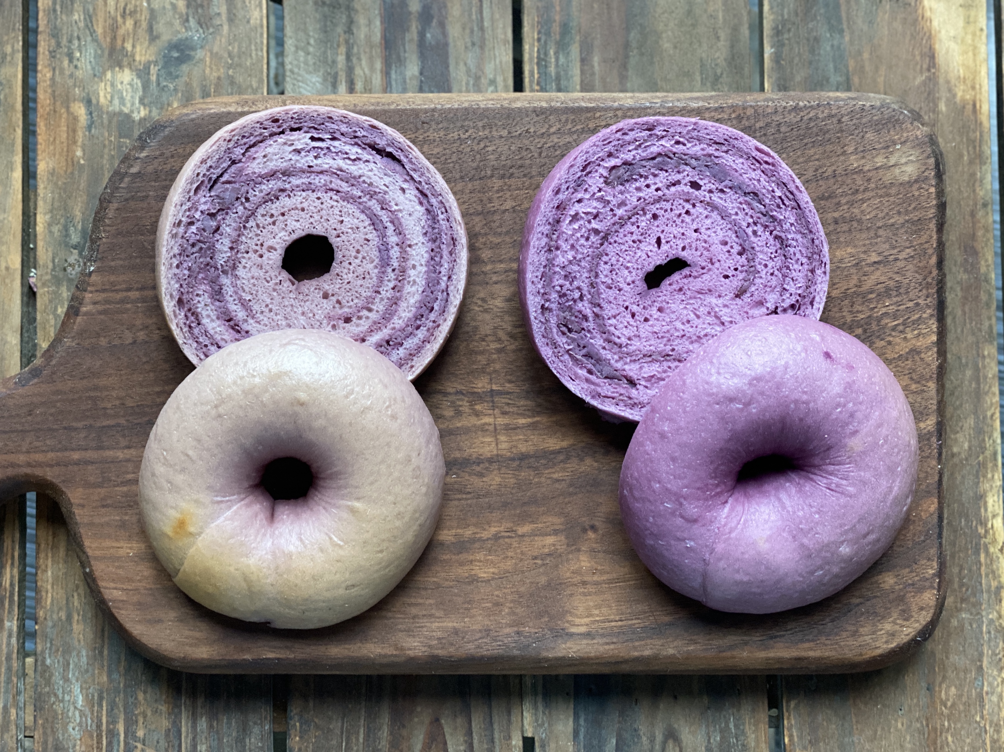 两种不同做法的紫薯贝果的做法