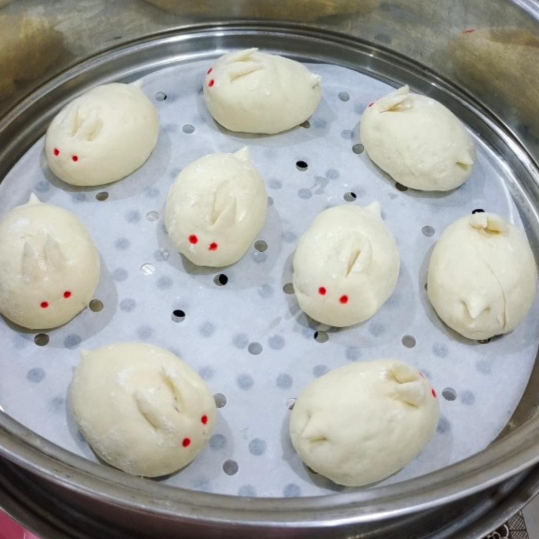 小白兔，白又白，豆沙包，吃起来！（一次发酵）