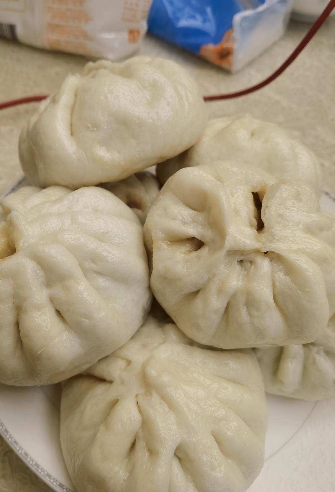 中式主食28:  烫面包子（青萝卜丝猪肉馅）