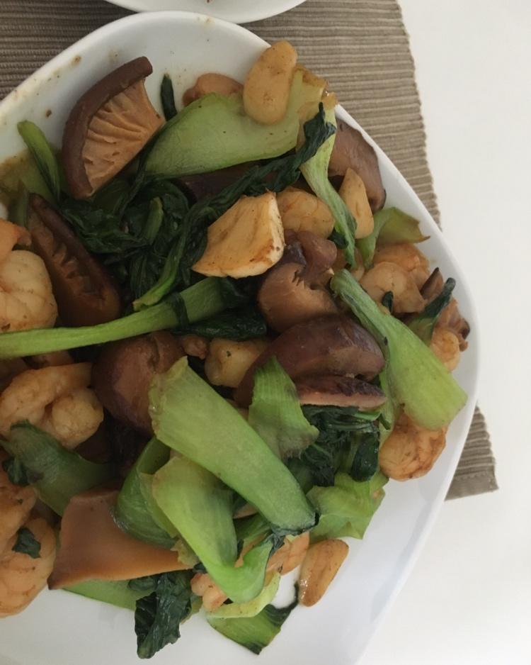 虾仁香菇炒油菜