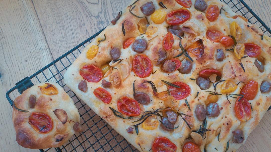 超高颜值天然酵母意大利佛卡夏面包focaccia（附土豆泥版）