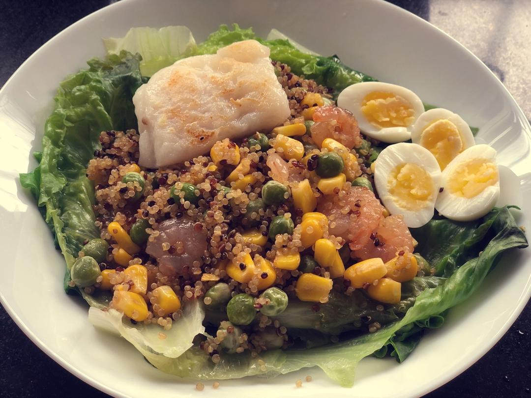 【虾仁蔬菜炒藜麦】营养早餐