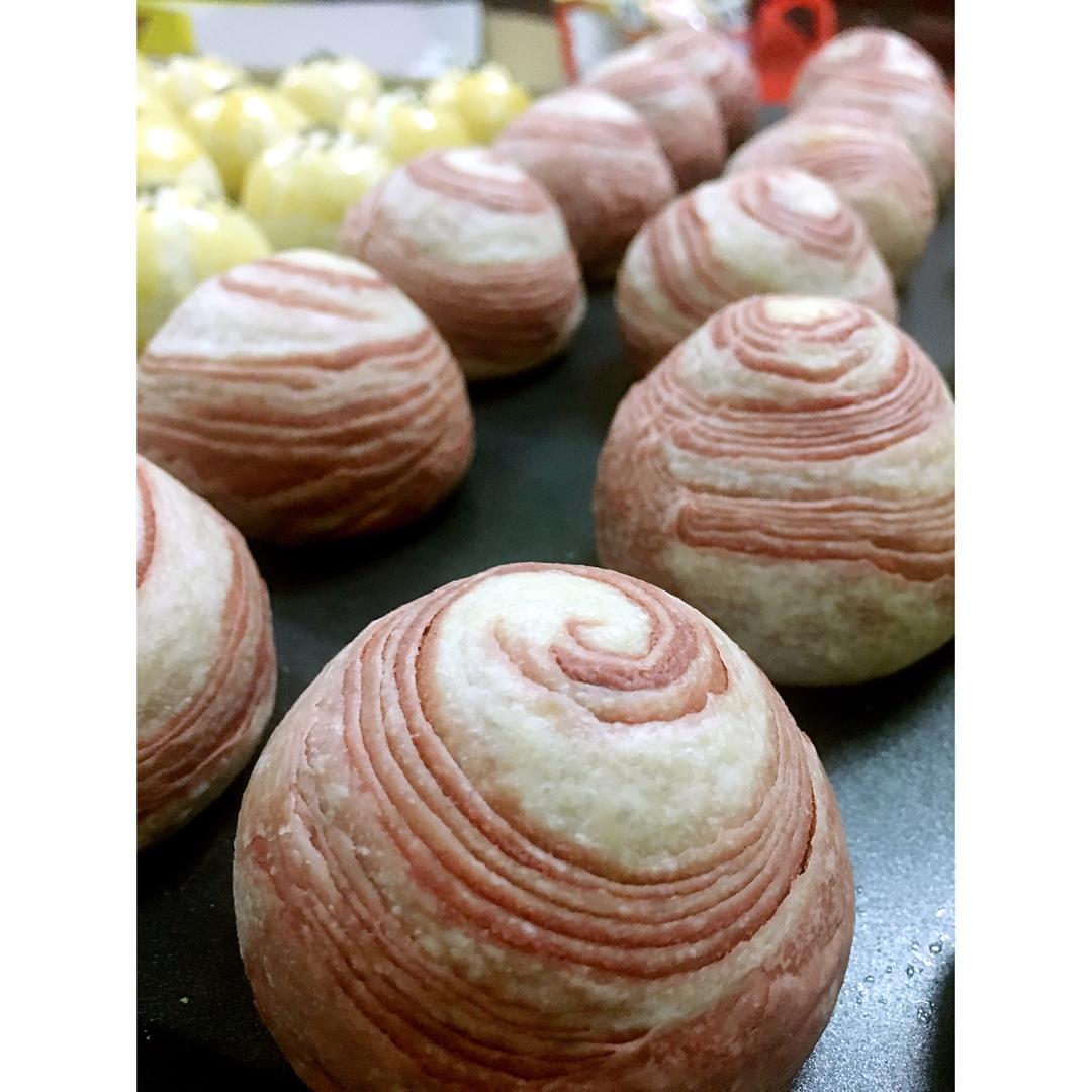 蛋黄酥~紫薯、抹茶、原味~花好月圆，中秋快乐~内附一次做六色蛋黄酥方法~