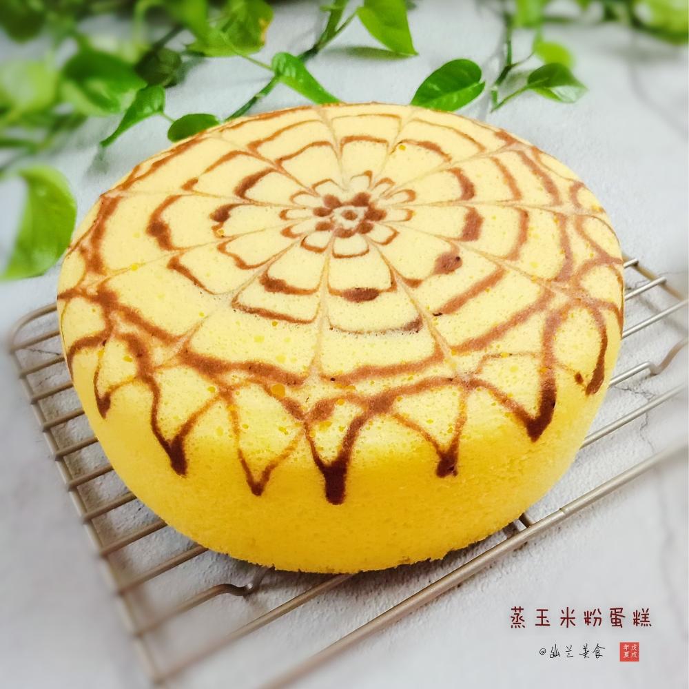 拉花蒸玉米粉蛋糕的做法