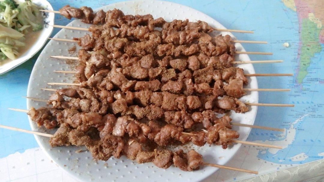 微波炉速成羊肉串
