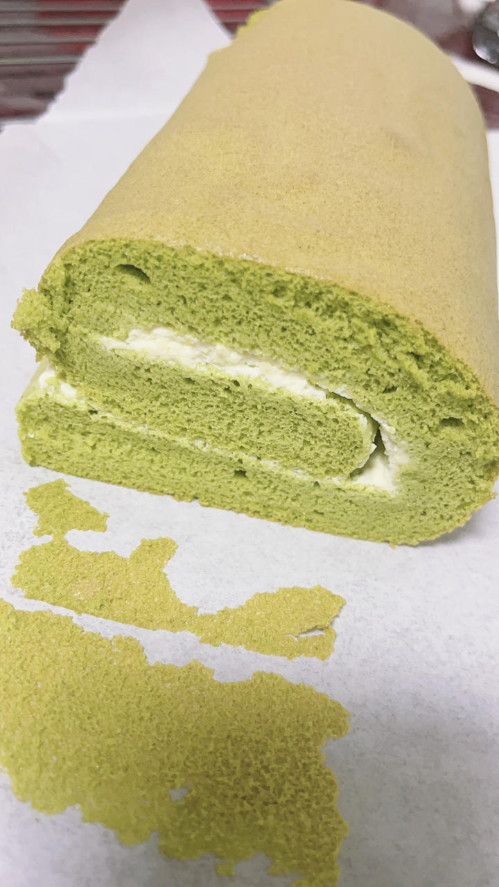 超清新｜斑斓椰香奶冻蛋糕卷｜卷不裂