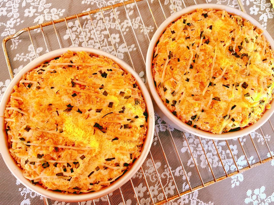 香葱肉松爆浆芝士戚风蛋糕