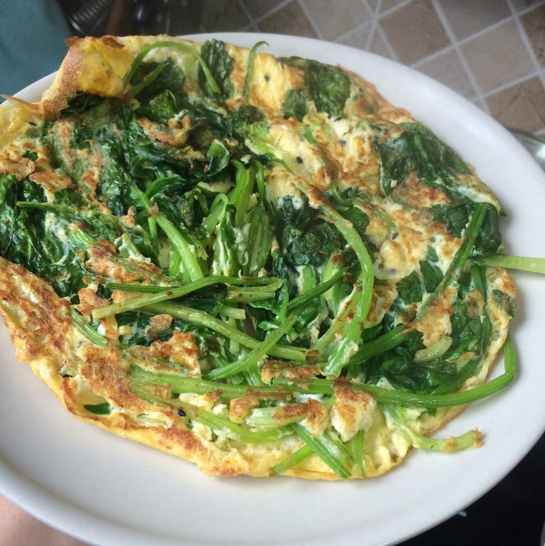 请叫窝憨憨叫兽做的菠菜煎蛋