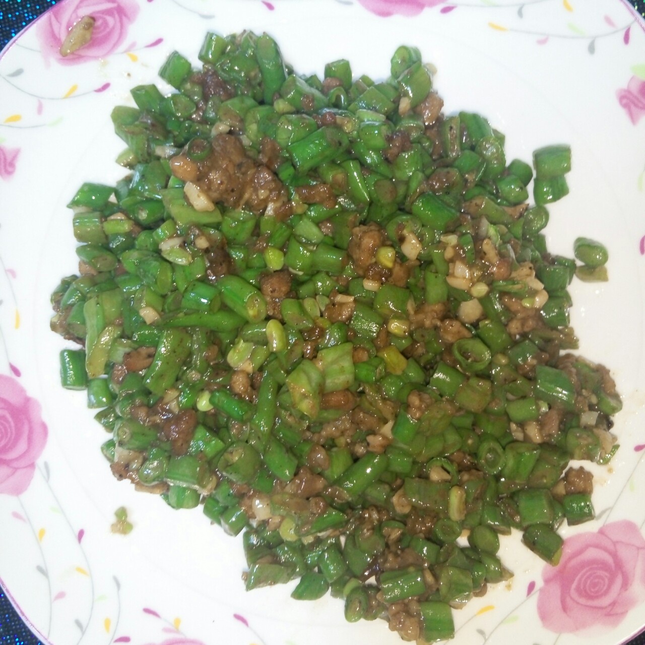 肉沫豆角下饭菜