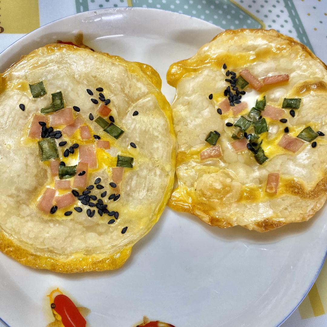 饺子皮变身香脆鸡蛋煎饼！烤箱无油版！