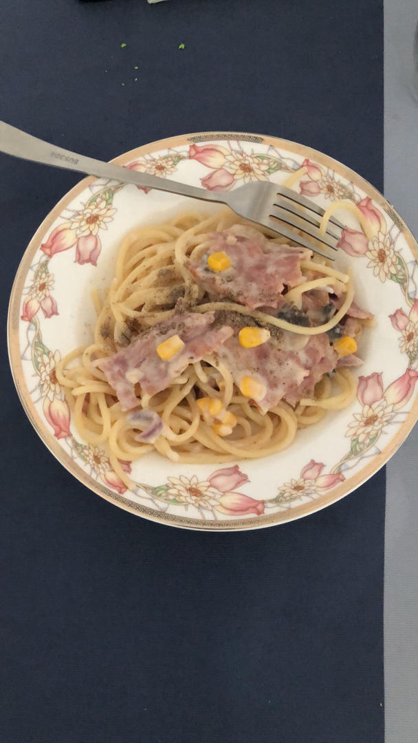 elaine7781做的芝士培根牛奶意大利面