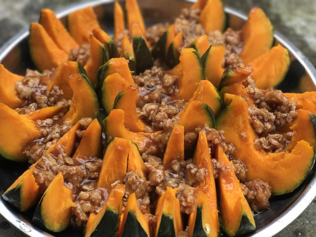 肉末蒸南瓜的做法