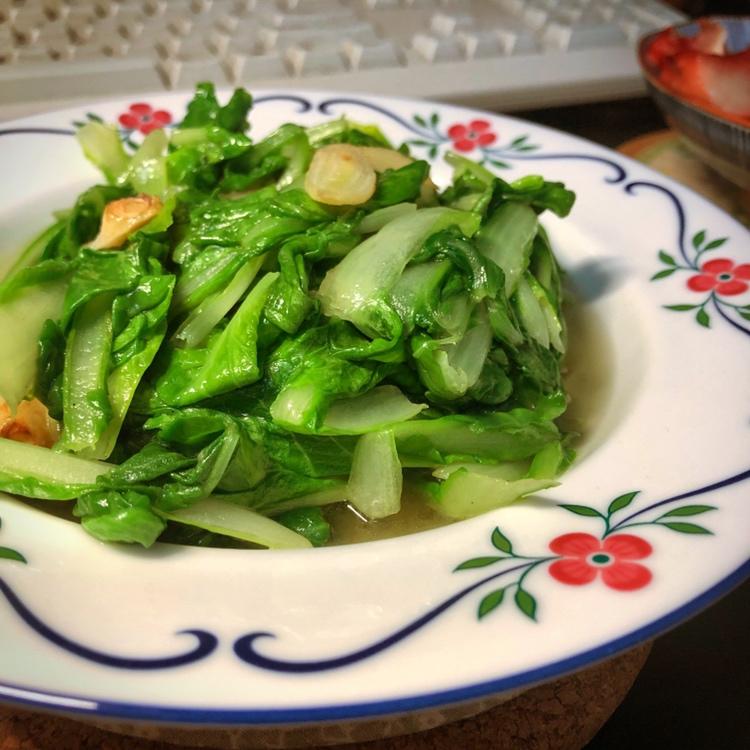 美食性孢子做的蒜香青菜