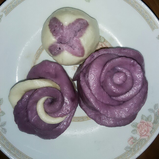 紫薯玫瑰馒头
