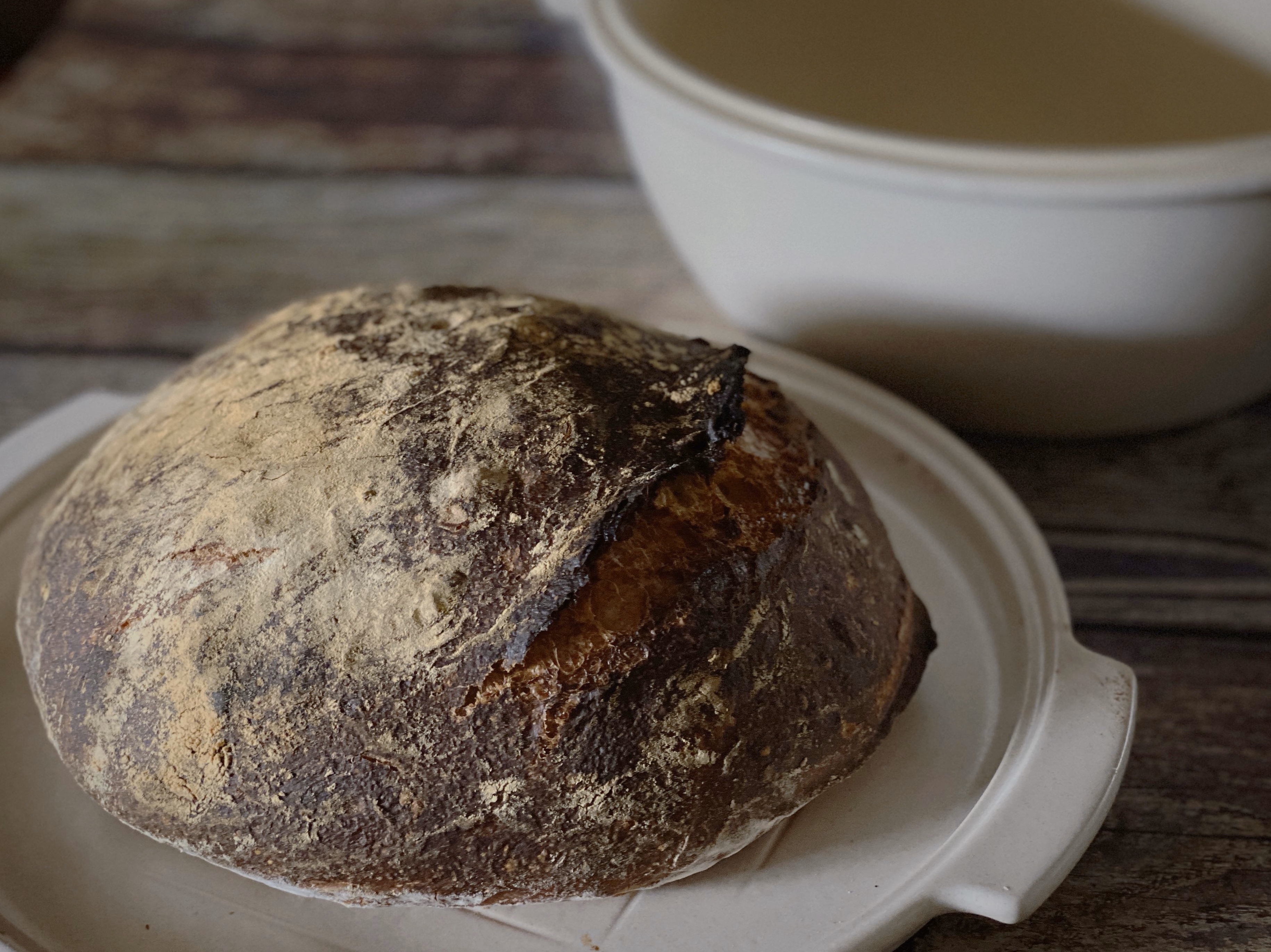 保姆级教程！附时间安排|全麦久酵天然酵种酸面团硬欧（Sourdough loaf）的做法