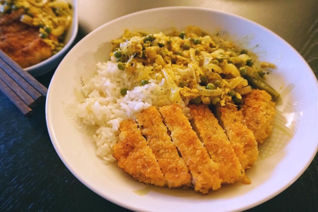 青豆优格咖喱虾