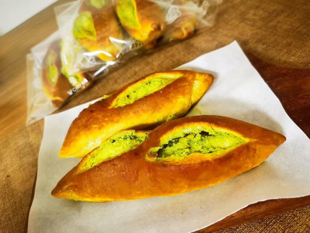 原味（抹茶）2款奶酥馅德式碱水面包｜一次搞定两种口味｜高颜值｜快手｜免手套膜｜免发酵