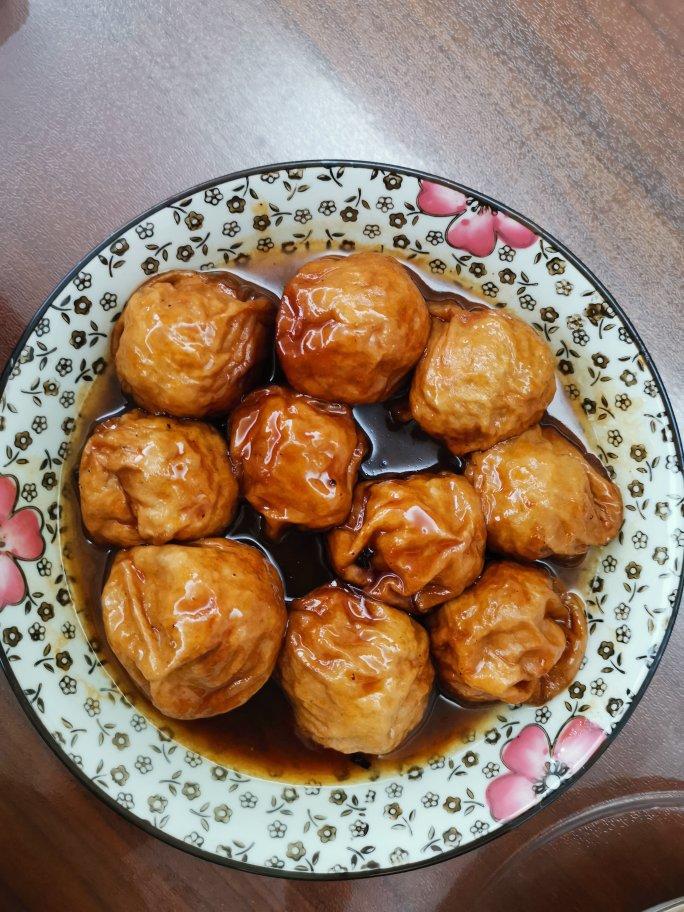 红烧油面筋塞肉