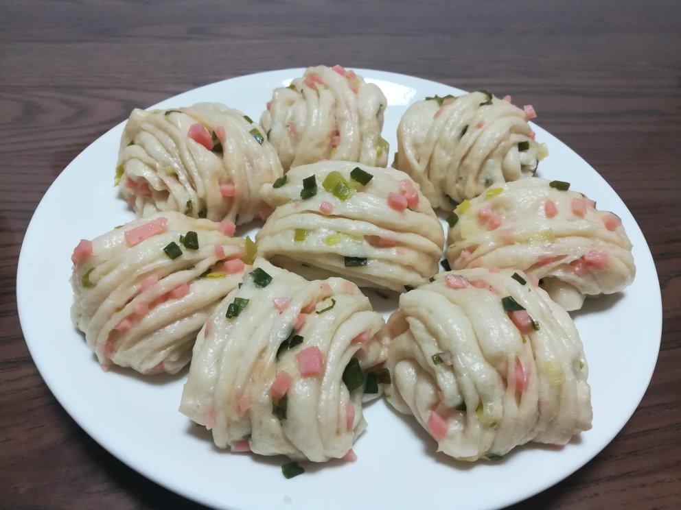 👉香葱火腿花卷🌺(附加葱花蒸完不变黄的秘诀)👈