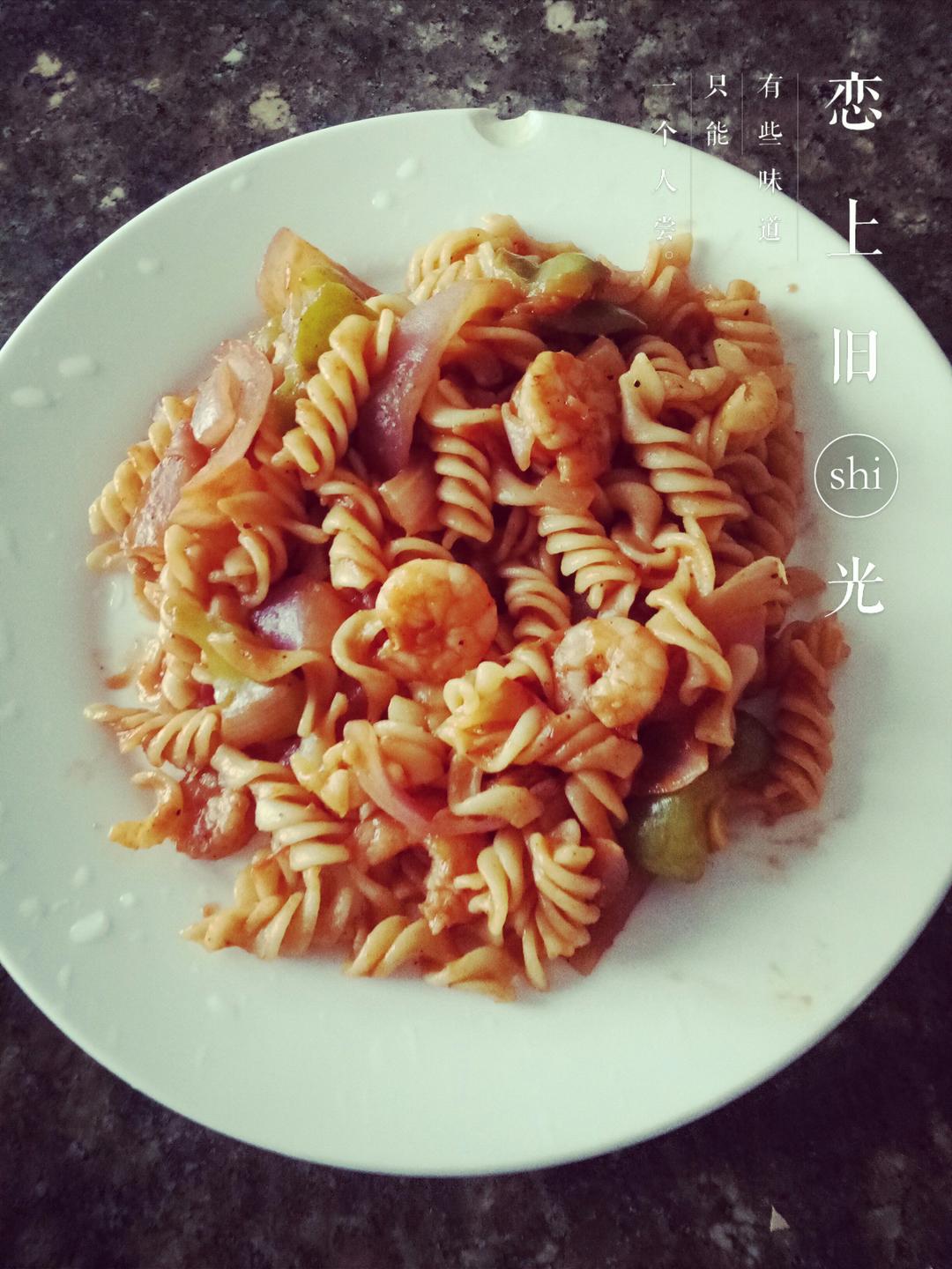 【山姆通心粉】虾仁时蔬炒意粉