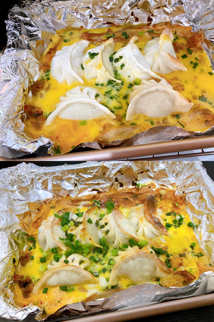烤箱版蛋包煎饺