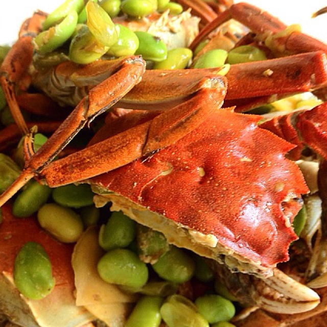 来点叶绿素-大迷糊做的毛蟹炒毛豆