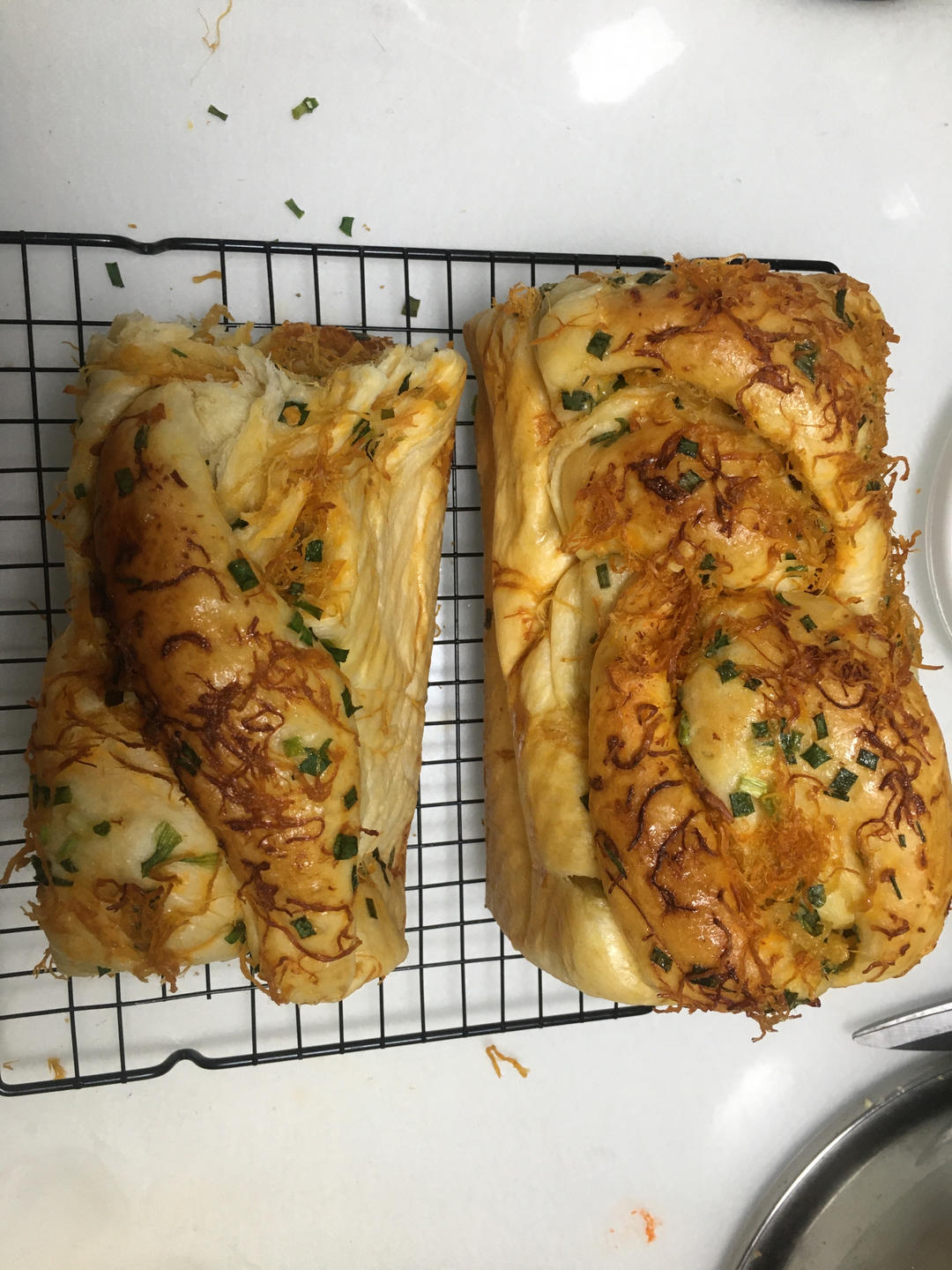 香葱肉松手撕吐司